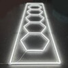 LED light 5 hexagons + rectangle honeycomb ceiling 4,8M x 1M 320W White 6500K Detailing Garage Barber Gym - Image 2