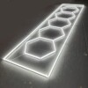 LED light 5 hexagons + rectangle honeycomb ceiling 4,8M x 1M 320W White 6500K Detailing Garage Barber Gym
