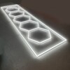 LED light 5 hexagons + rectangle honeycomb ceiling 4,8M x 1M 320W White 6500K Detailing Garage Barber Gym - Image 3