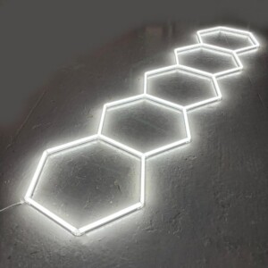 5 Hex LED Lampada da soffitto a nido d'ape 4M x 1M 156W Bianco 6500K Detailing Garage Barber Gym