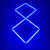 Luce led a soffitto 2 quadrati allineati 1,4M x 0,7M 48W Blu Detailing Barber Garage Gym