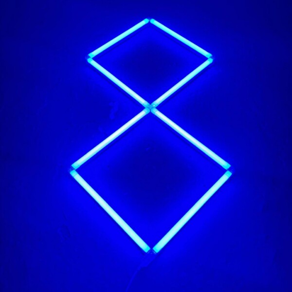 Luce led a soffitto 2 quadrati allineati 1,4M x 0,7M 48W Blu Detailing Barber Garage Gym