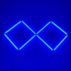Luce led a soffitto 2 quadrati allineati 1,4M x 0,7M 48W Blu Detailing Barber Garage Gym - immagine 4
