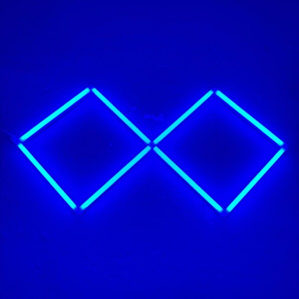 Luce led a soffitto 2 quadrati allineati 1,4M x 0,7M 48W Blu Detailing Barber Garage Gym - immagine 4