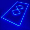 Led Ceiling Lamp 2 Squares Aligned + Contour 2.4M x 1.2M 120W Blue Detailing Barber Garage Gym