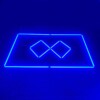 Led Ceiling Lamp 2 Squares Aligned + Contour 2.4M x 1.2M 120W Blue Detailing Barber Garage Gym - Image 3