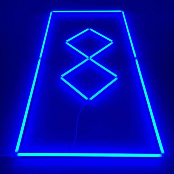 Led Ceiling Lamp 2 Squares Aligned + Contour 2.4M x 1.2M 120W Blue Detailing Barber Garage Gym - Image 2