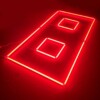 Lampe led de plafond 2 carrés + contour 2.4M x 1.2M 120W Rouge Detailing Barber Garage Gym – Image 2