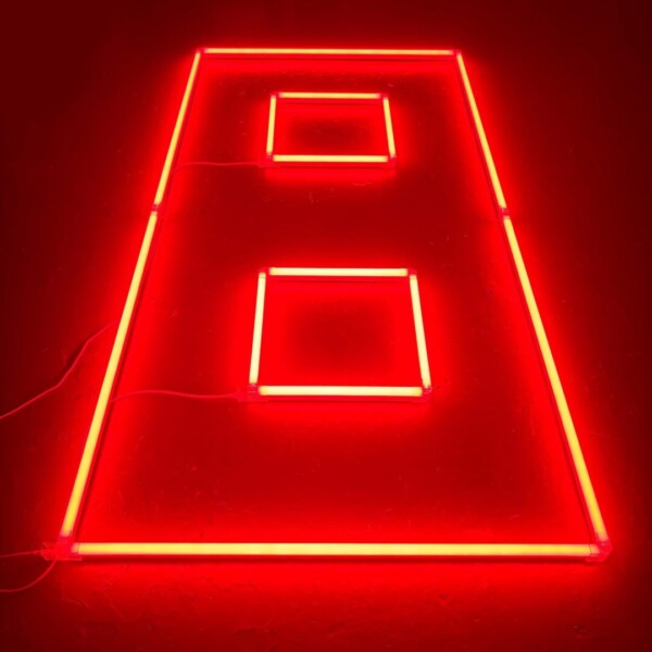 Lampe led de plafond 2 carrés + contour 2.4M x 1.2M 120W Rouge Detailing Barber Garage Gym
