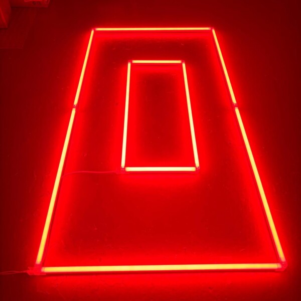 LED-Deckenlampe rechteckig doppelt 2.4M x 1.2M 145W rot detailing garage barber gym