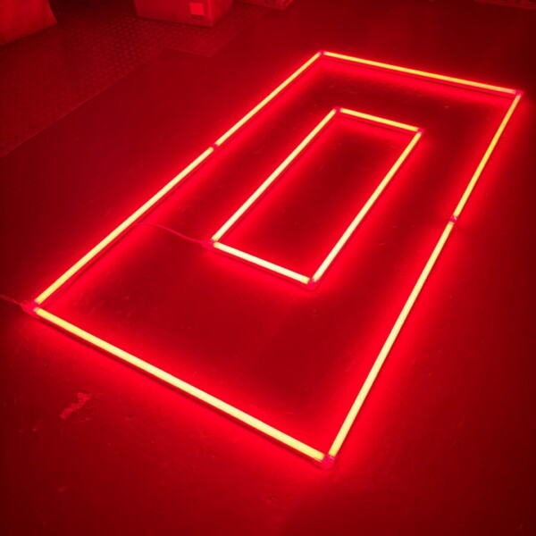 LED-Deckenlampe rechteckig doppelt 2.4M x 1.2M 145W rot detailing garage barber gym – Bild 2