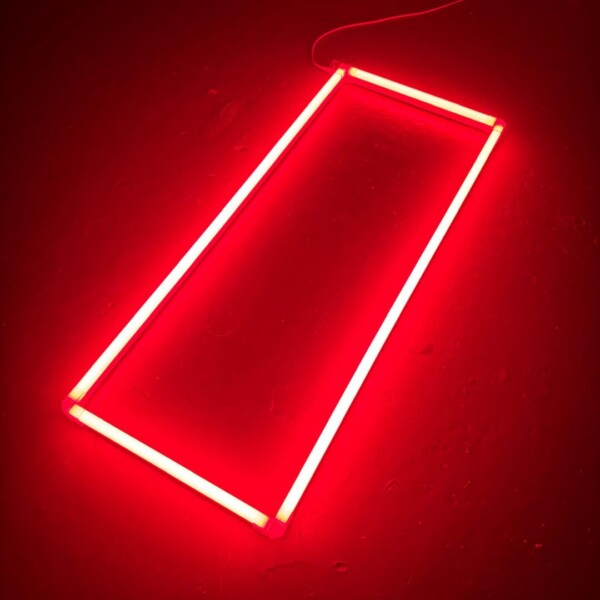 Plafoniera LED rettangolare 2,4M x 1,2M 100W rosso dettaglio garage barbiere palestra - immagine 3