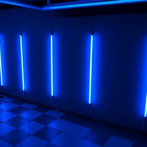 Lampe Barre LED murale Bleu 120cm 16W Gym, Garage, Barber