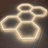 Plafoniera LED 5 esagoni a nido d'ape 2,4m x 1,7m 150W Giallo caldo 3000K 230V Detailing Garage barbiere Palestra - immagine 2