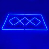Led-Deckenlampe 3 Quadrate in einer Reihe + Rechteck 2.5M x 1M 160W Blau Detailing Barber Garage Gym – Bild 3