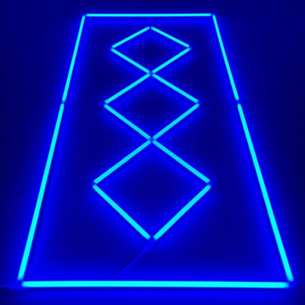 Led-Deckenlampe 3 Quadrate in einer Reihe + Rechteck 2.5M x 1M 160W Blau Detailing Barber Garage Gym – Bild 4