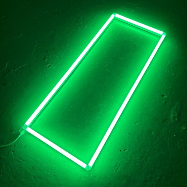 Lámpara de techo LED rectángulo 1,2M x 0,5M 45W Verde detalle garaje peluquería gimnasio