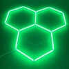 LED-Deckenlampe 3 Sechsecke gruppiert Waben 2M x 2M 130W grün Detailing Garage Barber Gym – Bild 2