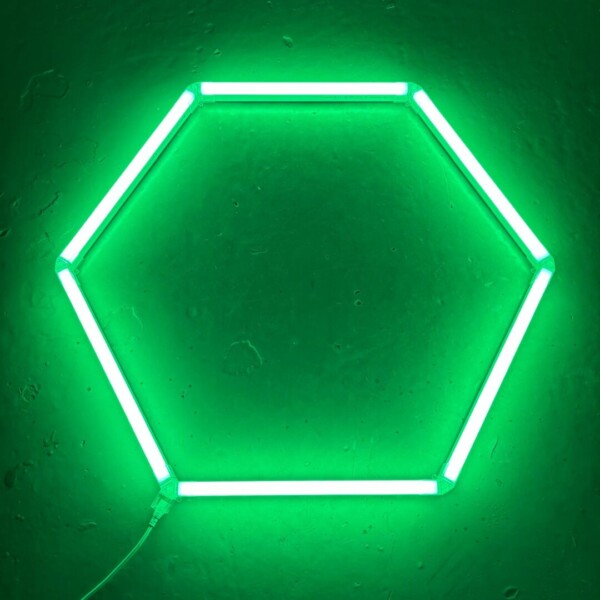 Lampada LED 1 esagono soffitto a nido d'ape diametro 1M 36W Verde Detailing Garage Barber Gym - immagine 2