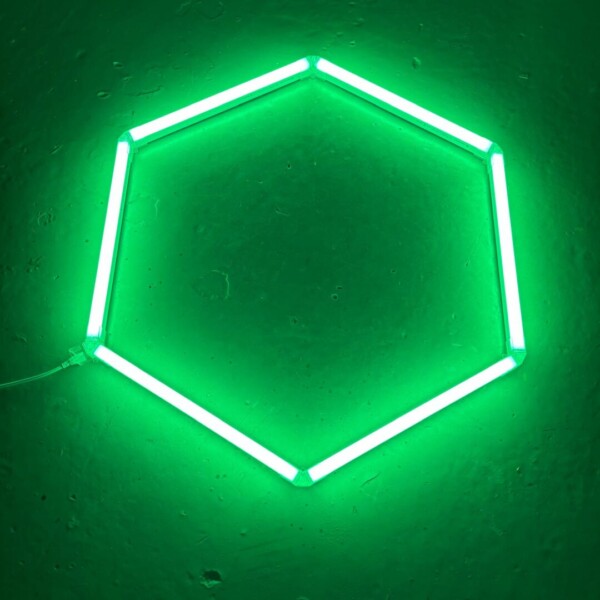 Lampada LED 1 esagono soffitto a nido d'ape diametro 1M 36W Verde Detailing Garage Barber Gym - immagine 3