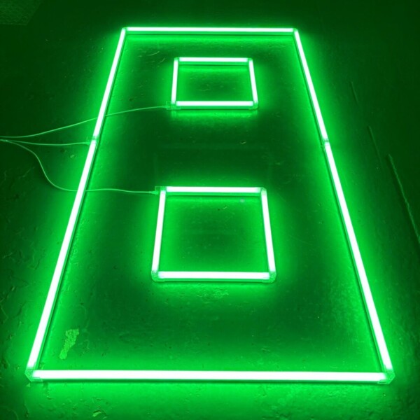 Lampe led de plafond 2 carrés + contour 2.4M x 1.2M 120W Vert Detailing Barber Garage Gym