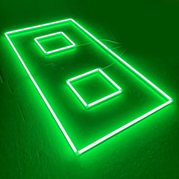 Lampe led de plafond 2 carrés + contour 2.4M x 1.2M 120W Vert Detailing Barber Garage Gym – Image 3