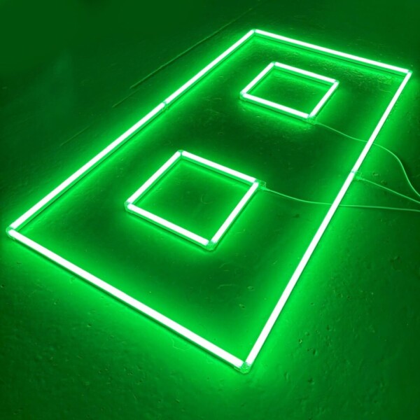 Lampe led de plafond 2 carrés + contour 2.4M x 1.2M 120W Vert Detailing Barber Garage Gym – Image 4