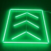 Plafoniera a led 1 quadrato + 3 frecce 1,2M x 1,2M 100W verde Detailing Barber Garage palestra