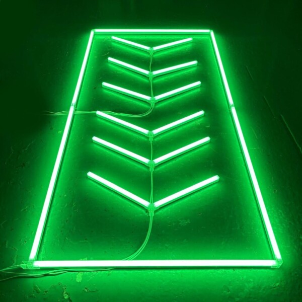 Lampada da soffitto LED rettangolare + 6 frecce 2,4M x 1,2M 170W Verde Detailing Barber Garage Gym - immagine 3