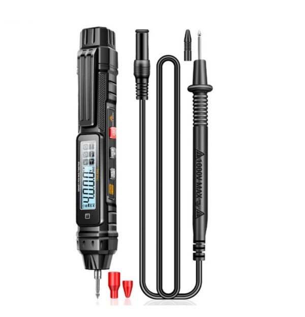 Multímetro digital inteligente bolígrafo 0-600V 10 AMP con pinza y picas + accesorios - Imagen 6