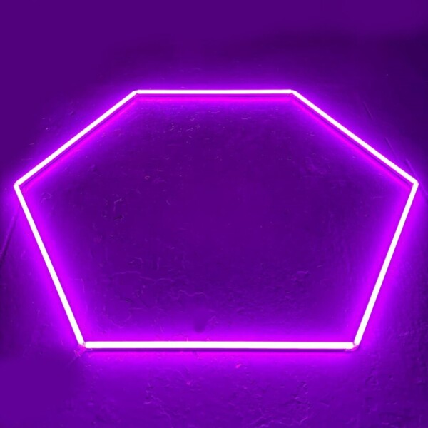 Lámpara LED 1 panal hexagonal gigante diámetro techo 2.3M 100W Rosa Detallando Garaje Peluquería Gimnasio
