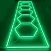 Plafón LED nido de abeja 5 hexágonos + rectángulo 4,8M x 1M 320W Verde Detallista Garaje Peluquería Gimnasio