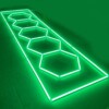 Plafón LED nido de abeja 5 hexágonos + rectángulo 4,8M x 1M 320W Verde Detallista Garaje Peluquería Gimnasio - Imagen 2