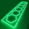 Luz LED 6 hexágonos + rectángulo nido de abeja techo 5.3M x 1M 360W Verde Detallado Garaje Peluquería Gimnasio - Imagen 3