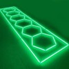 Luz LED 6 hexágonos + rectángulo nido de abeja techo 5.3M x 1M 360W Verde Detallado Garaje Peluquería Gimnasio - Imagen 2