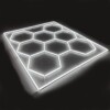Plafoniera esagonale a nido d'ape LED 230V 2,4m x 3m luce bianco 240W 6500k per garage detailing barbiere - immagine 3