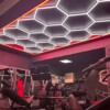 Hexagonal honeycomb LED ceiling light 2.4m x 4.8m with red outline 550W 6500k 230V Detailing Barber garage - Image 4