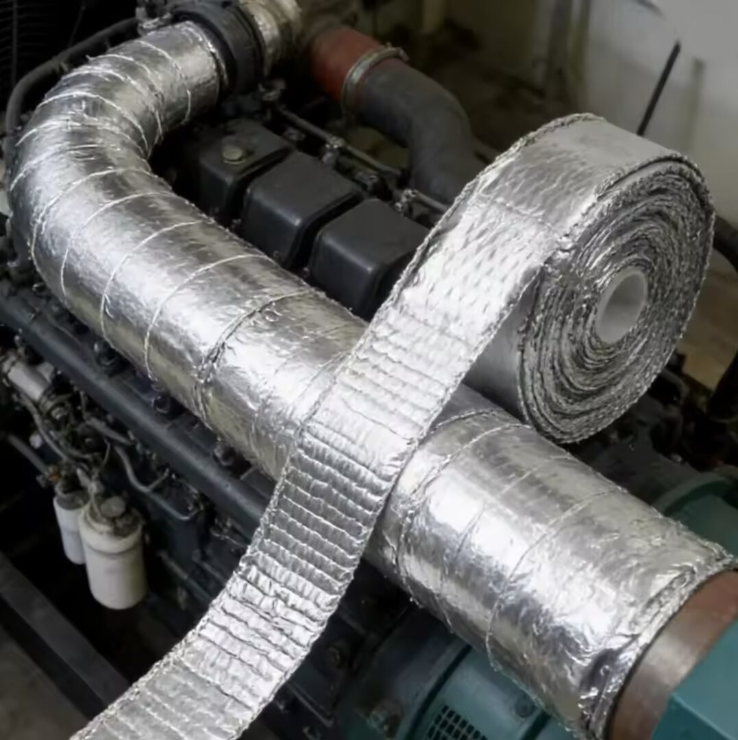 Bande Thermique Échappement Aluminium 50mm x 15m +1300°C – Isolation Collecteur Downpipe Turbo – 6 Colliers Inox – Image 6