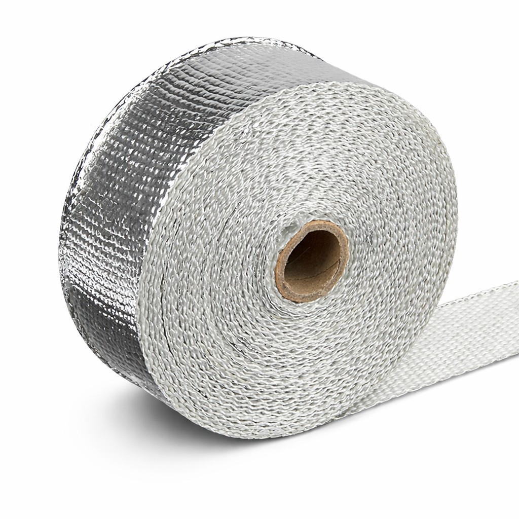 Bande Thermique Échappement Aluminium 50mm x 15m +1300°C – Isolation Collecteur Downpipe Turbo – 6 Colliers Inox – Image 2
