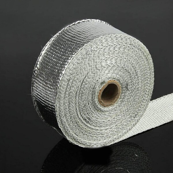 Cinta de aislamiento térmico de escape de 50 mm x 15 m con revestimiento de aluminio (+6 collares de acero inoxidable) - Imagen 2