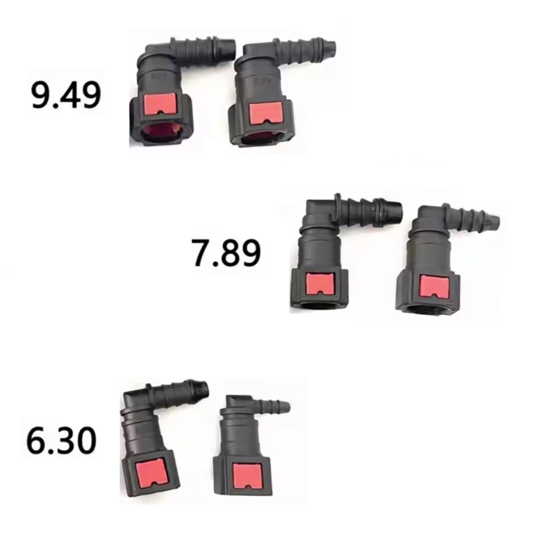 Raccord connecteur rapide 90° SAE pour circuit d'essence, diesel, Ad Blue, 6.3mm, 7.89mm, 9.49mm retours de carburants