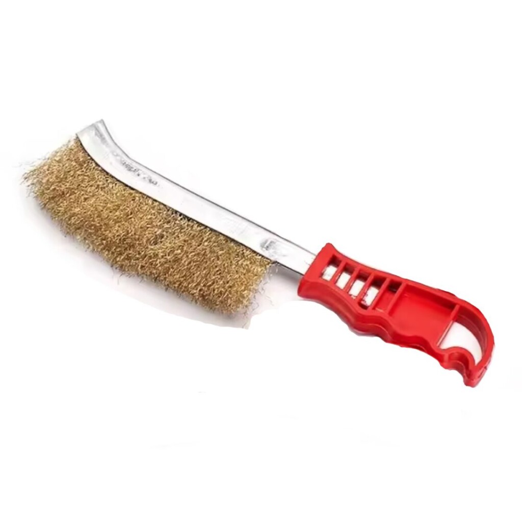 Lot De 4 Brosses Métalliques En Laiton Et Acier Inoxydable Pour Enlever La Rouille, Brosse En Métal Avec Poignée Incurvée Pour Nettoyer La Rouille, La Grille De Barbecue, La Cuisine
