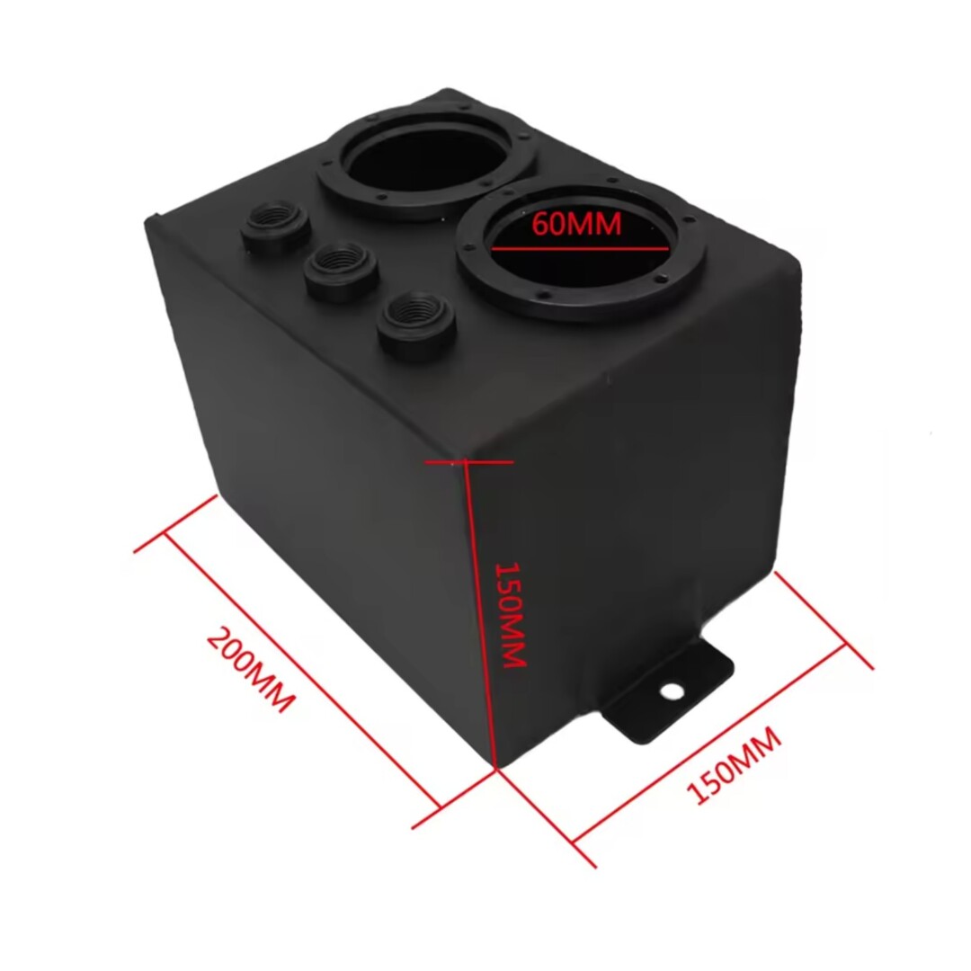Boite tampon en aluminium 3L double pompe à essence type 044, AEM 60mm, raccords Dash 6 – Image 5