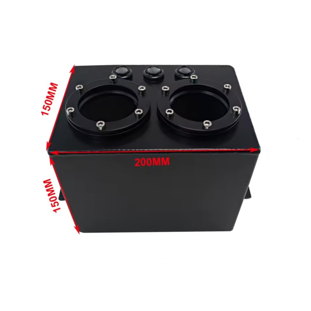 Boite tampon en aluminium 3L double pompe à essence type 044, AEM 60mm, raccords Dash 6 – Image 4