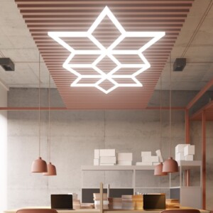 Lampe LED de plafond 11 losanges hexagones nid d'abeille 1m x 1,7m Led blanc 120W dimmable 6500k 230V detailing barber garage