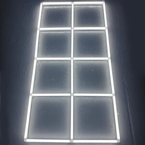 Led ceiling light grid 8 squares white 2M x 1M 130W 6500K Detailing Barber Garage Gym