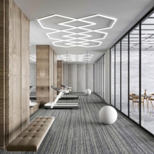 Lampe led de plafond 5 losanges + 6 hexagones nid d'abeille 2,8m x 4,8m Led blanc 420W dimmable 6500k 230V detailing barber garage