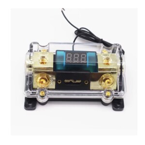 Portafusibles ANL con voltímetro e indicador de tensión + fusible de 100 amperios 12-24 voltios de alta potencia