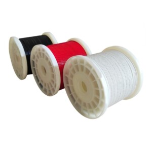 Fil électrique en argent "Tefzel" - pour faisceau électrique Aviation et Motorsport - Mil Spec - section 1mm2 18AWG - couleur Blanc, Noir, Rouge - longueur 5 mètres