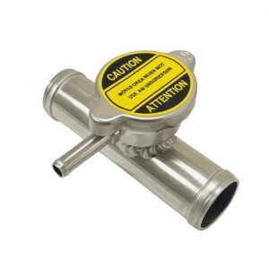 Manchon aluminium Ø32 mm avec bouchon de remplissage 1,1 bar et embout de surverse – pour radiateur de refroidissement